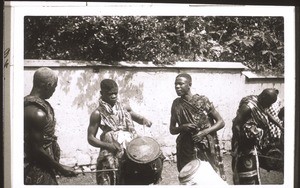 Drummers during the procession at the dedication of the church in Akropong
