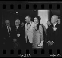 President Johnson and Lynda Bird at dinner