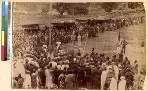 Ceremony with chiefs and military, Ghana, ca.1885-1895