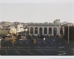 Bank of America parking lot at the corner of Washington Street and Petaluma Boulevard North, Petaluma, California, about 1977
