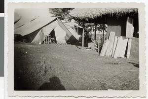Tent and workshop at the mission station, Bedele, Ethiopia, 1933