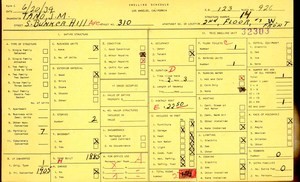 WPA household census for 310 S BUNKER HILL, Los Angeles