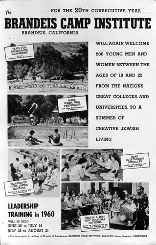 Brandeis Camp Institute Flyer 1960