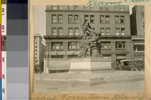 The Donohue Fountain. Market-Battery & Bush St. Mar. 1922