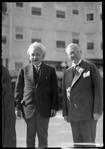 Albert Einstein with an unidentified man, 1931