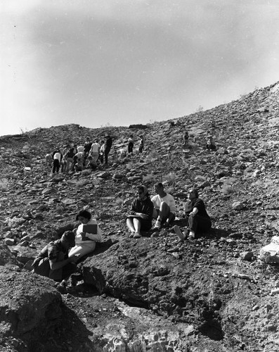 Searching for remains of a lake bed