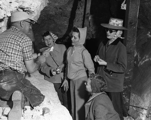Teaching a class in a mine