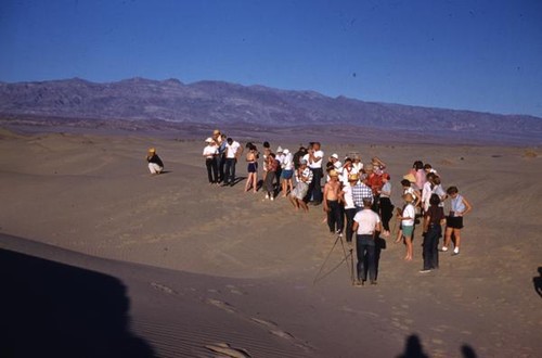 Students at the sand dunes of Death Valley