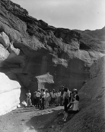 Students and teachers in a canyon