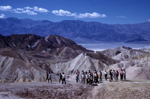 Students view the badlands at Zabriskie Point