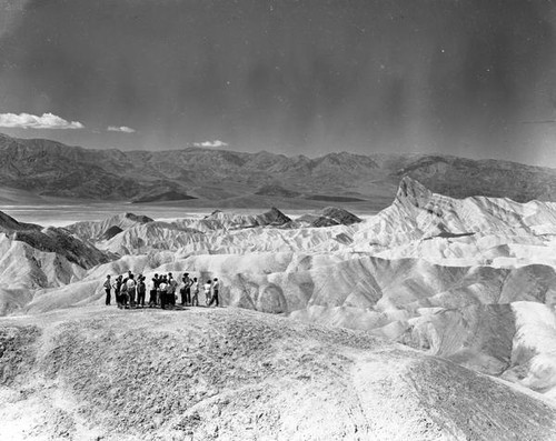 Students view the badlands at Zabriskie Point