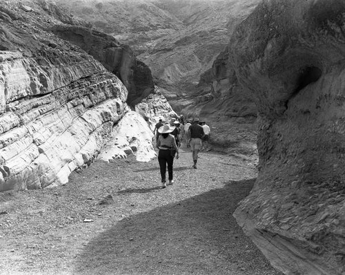 Walking through a canyon in Death Valley