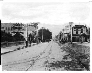View of Spring Street looking north from Ninth Street, 1900
