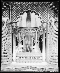 View of Los Angeles County's Persian Rug Weaver display at the National Orange Show in San Bernardino, 1931