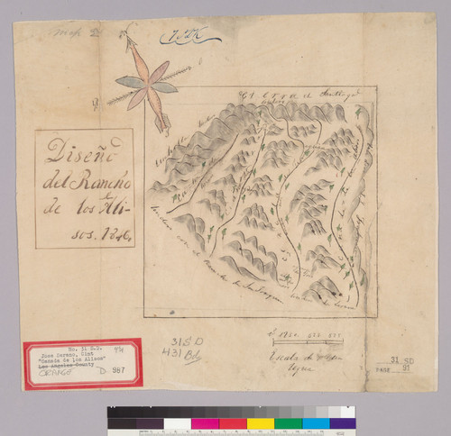 Diseño del Rancho de los Alisos, 1846 : [Calif.]