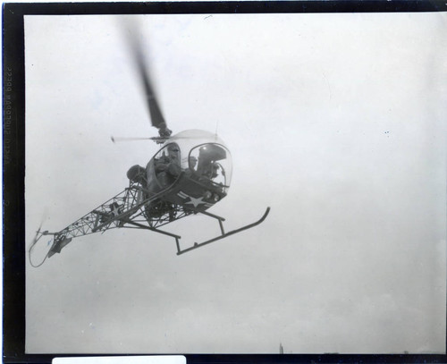 Helicopter with General J. Lawton Collins during tour of Korea
