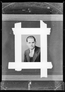 Portrait of man for solicitation portfolio, Southern California, 1934