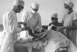 Hand surgery at the Leprosy Clinic in Kaohsiung, Taiwan, ca. 1968