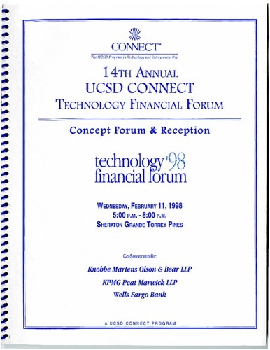 14th Annual UCSD CONNECT Technology Financial Forum: Concept Forum & Reception