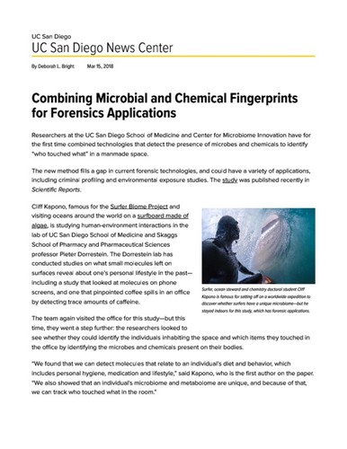 Combining Microbial and Chemical Fingerprints for Forensics Applications