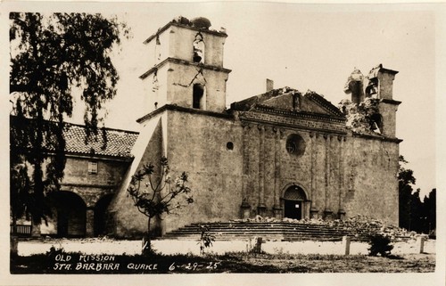 Santa Barbara 1925 Earthquake damage - Santa Barbara Mission