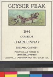 Geyser Peak 1984 Carneros chardonnay, Sonoma County : alcohol 12.5% by vol