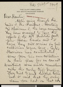 Ralph Clarkson, letter, 1929-02-21, to Hamlin Garland