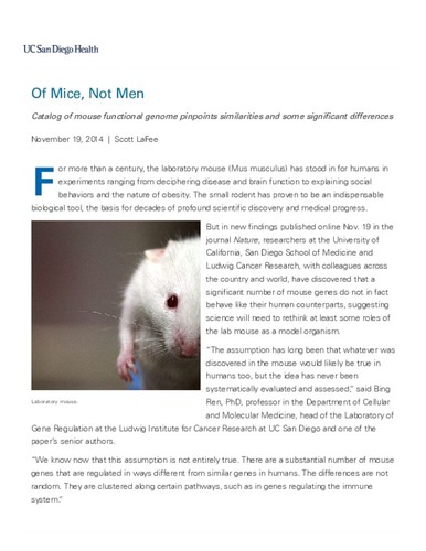 Of Mice, Not Men
