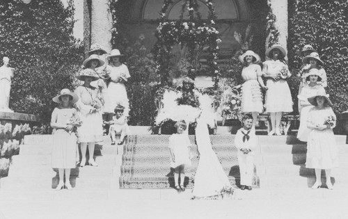 May Festival crowning of the May Queen at Orange Union High School, Orange, California, 1923