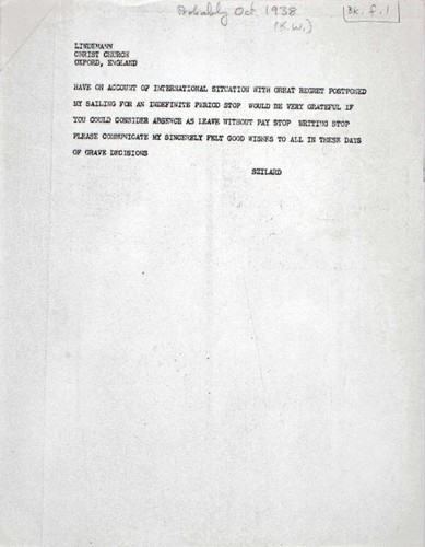 Outline for Proposed Leo Szilard Biography: 1938