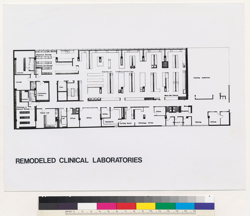 Mt. Zion Hospital and Medical Center, Remodeled Clinical Laboratories, floor plan, San Francisco, c. 1980