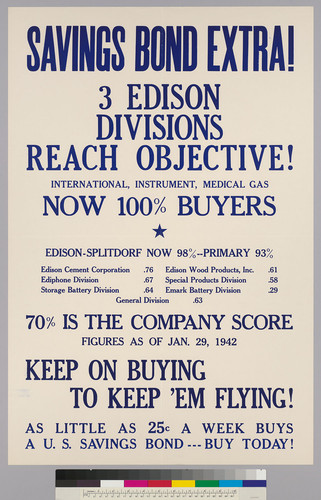 Savings Bond Extra!: 3 Edison Divisions Reach Objective!