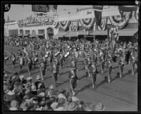 American Legion Charles P. Rowe Post Marching Band at the Tournament of Roses Parade, Pasadena, 1927