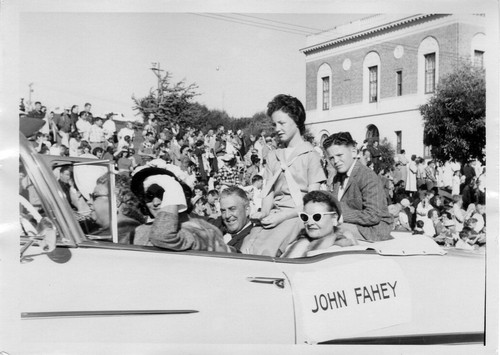 South San Francisco Bicentennial Parade - Honorable Judge John J. Fahey in parade car (1958)