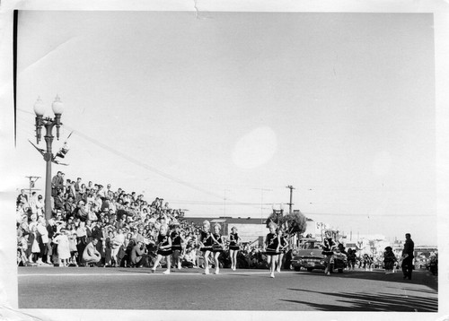 South San Francisco Bicentennial Parade - crowd watching the baton twirlers (1958)