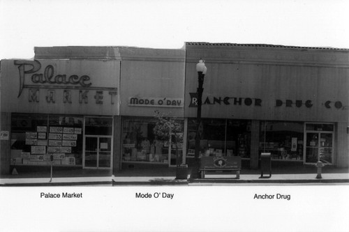 Palace Market & Mode O'Day, Grand Avenue All Sou'l's Church construction, c1966 Alfred's Cleaners and Al's Liquors on Grand Avenue Three businesses on Grand Avenue: Palace Market, Mode O'Day and Anchor Drug Antoniazzi Cottages # 1 & 2 on Grand Avenue Bank of America, Grand Avenue, circa 1960 Bank of South San Francisco, circa 1960 Business cluster on Grand Avenue: Donut shop, Florist, Barbershop & Pet Store Bay View Federal Savings and Sherwin Williams Paint Store on Grand Avenue Karl's Shoes, Bell Jewellers and James Dresser on Grand Avenue Sprouse-Reitz 5 & 10 & Beneficial Loans, Grand Avenue, c1966 Ben Franklin 5 - 10 on Grand Avenue Bombay Bar, Avenue Smoke and Liquor Store on Grand Avenue South San Francisco Police Department, Grand Avenue City Hall and Library Park, Grand Avenue Doris' Beauty Shop, and optometrist & F.D. Minucciani Real Estate Ed's Diner, Grand Avenue Salvation Army with Bayview Lunch and Edwin Hotel, Grand Avenue Empire Furniture and Dinucci's Appliances on Grand Avenue Enterprise Paper & Ward's (in Fraternal Hall Building, 400 block of Grand Avenue Cypress Avenue-Norman Hotel and Fanucci Poultry, Grand Avenue Baldasseroni Jewelers, D.W. Ratto Real Estate & Insurance, & Grand Food Market, Grand Avenue Green Stamp Redemption Center and Wardrobe Cleaners, Grand Avenue Industrial Savings & Price Furniture on Grand Avenue Fun Fair Toy & Hobby Shop and Jay-Vee on Grand Avenue Duplicating Service & J & J Cleaners Kaiser Medical Annex on Grand Avenue & Spruce JC Penny Department Store, Grand Avenue City Hall Meat Market & residence at 425 Grand Avenue Cosy Barber Shop, Mr. Keen, Frank Giffra & Sons & Bayview Lunch on Grand Avenue Brown Stationary, Richard's Gift Shop & Penna hardware & Sporting Goods store on Grand Avenue Pete's Coffee Shop on Grand Avenue All Sou'l's Church rectory and Breer Chapman & Associates on Grand Avenue Royce/Modena Building & Carl Houlihan offices on Grand Avenue Home Entertainment Center & Rousso's Apparel Salvation Army Thrift store, Tri-City Credit Bureau and the West Hotel on Grand Avenue Royal Typewriter Service & Sanitary Bakery on Grand Avenue Sears Catalog & Wolfe's Children's Clothing shop Silver Dollar Bar, Grand Avenue Shoe Service, Wright Cleaners & Sciandri Bros. Hardware on Grand Avenue South San Francisco Woman's Club building on Grand Avenue Law Offices and The Hub shop on Grand Avenue St. Vincent de Paul Thrift Shop, Spuri Studio and B.J. Rodondi Real Estate offices on Grand Avenue Town Liquors store and Dete's Bar on Grand Avenue Wald Medical Building on Grand Avenue Yellow Cab & Moose Lodge on Grand Avenue Welte's Bar & Zep's Barber Shop