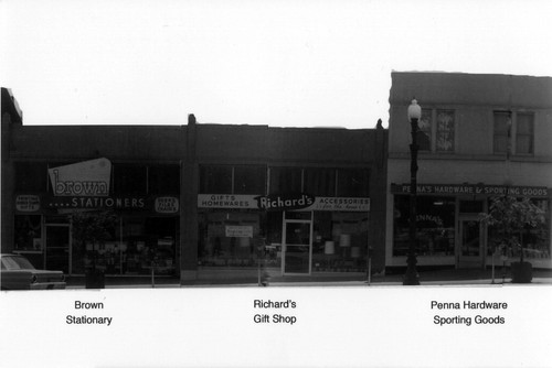 Brown Stationary, Richard's Gift Shop & Penna hardware & Sporting Goods store on Grand Avenue