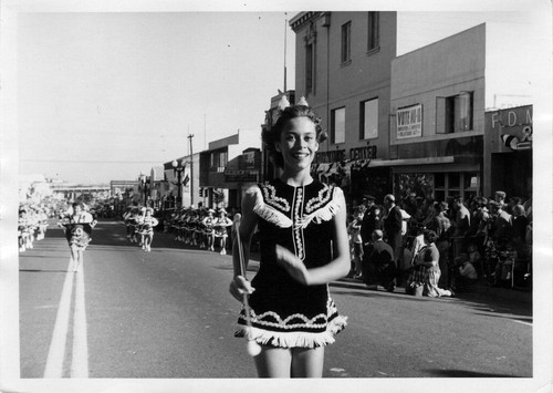 South San Francisco Bicentennial Parade - drum majorette (1958)