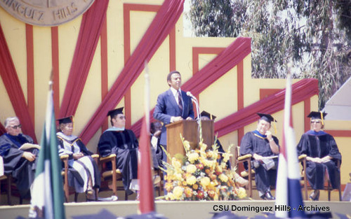 Andrew Young speaking at graduation