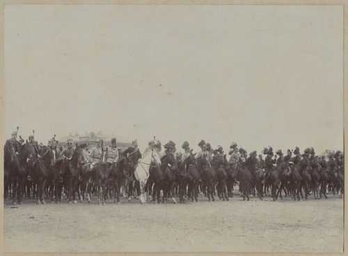 Untitled (cavalry with commander on white horse)