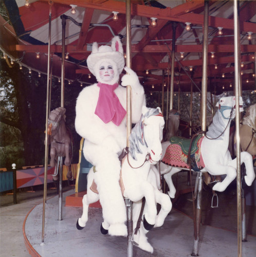 Easter Bunny on the Merry-Go-Round at Frontier Village