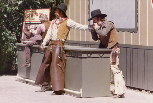 The Fall Guys performing stunt show at Frontier Village