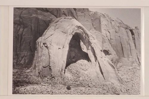 Arch in the Sky; South end of Cummings Mesa. It may have been a discovery on 1954, Sep. 25. It has previously been seen by thousands but only a close approach would reveal the opening back of it