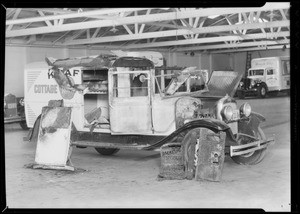 Burned truck, Southern California, 1934