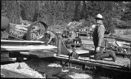 Logging, Atwell Mill, Historical Individuals, Phil Alles, kneeling