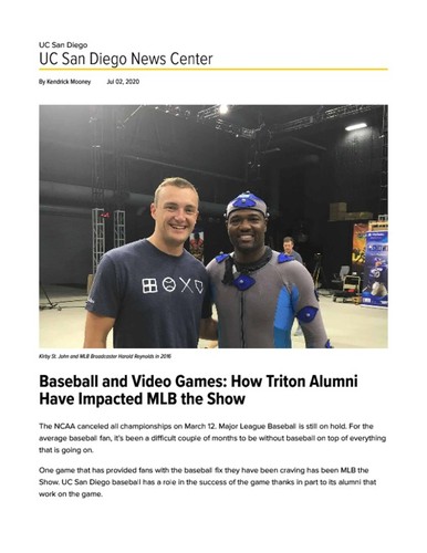 Baseball and Video Games: How Triton Alumni Have Impacted MLB the Show