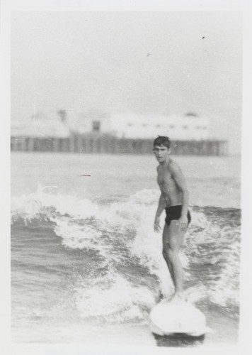 Harry Mayo surfing at Cowell Beach