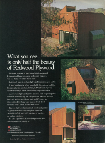 “What you see is only half the beauty of Redwood Plywood.”
