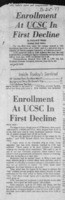 Enrollment at UCSC in First Decline
