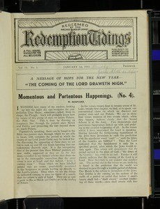 Redemption tidings, vol. 19, nos. 1-26, 1 Jan. - 17 Dec. 1943